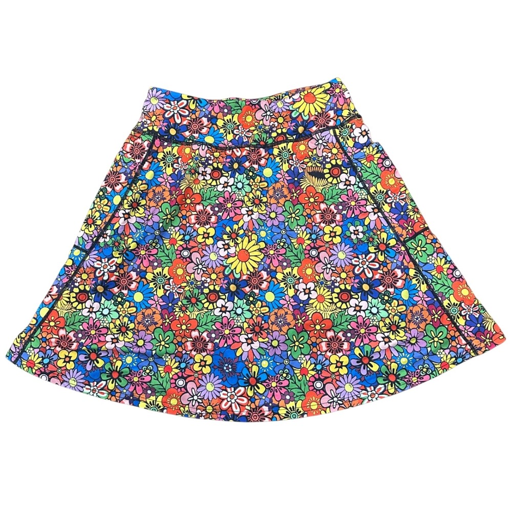 Koralhy Women Small Floral Athletic Skort Pockets Tennis Golf Skirt Multicolor